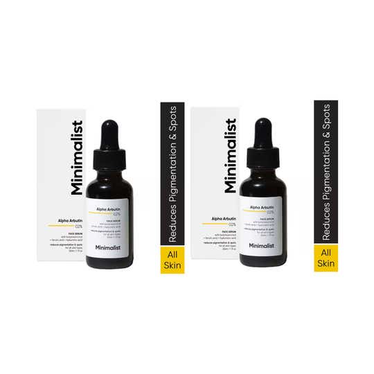 Minimalist 2% Alpha Arbutin Face Serum Hyaluronic Acid for pigmentation & dark spots 30ml Combo of 2