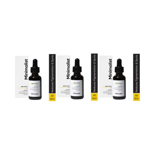 Minimalist 2% Alpha Arbutin Face Serum Hyaluronic Acid for pigmentation & dark spots 30ml Combo of 3