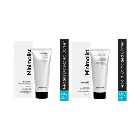 Minimalist 0.3% Ceramide Face Moisturizer For Oily Skin Cream For Barrier Repair (50g) - Combo of 2