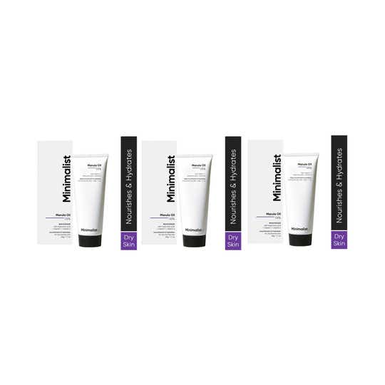 Minimalist 5% Marula Oil Face Moisturizer For Dry Skin Cream Hyaluronic Acid (50g) - Combo of 3