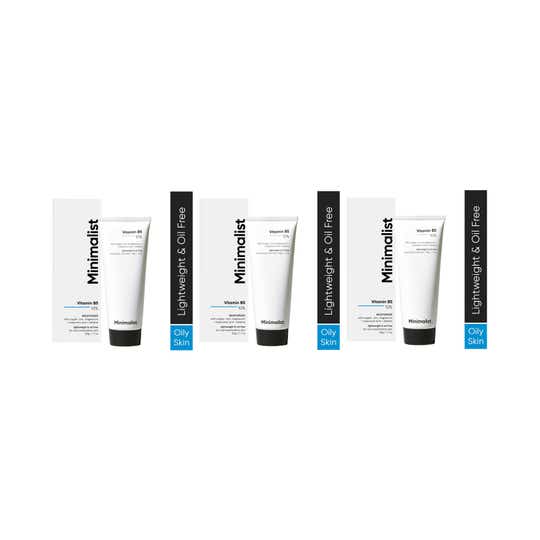 Minimalist 10% Vitamin B5 Face Moisturizer For Oily acne prone Skin Zn, Cu, Mg & Ha (50g) -Combo of 3