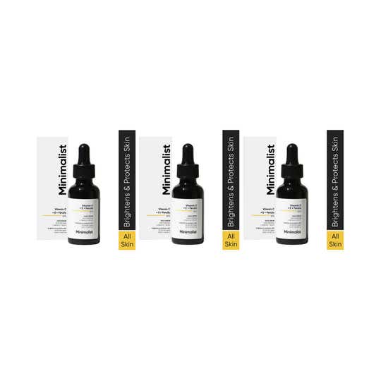Minimalist 16% Vitamin C Serum With Vitamin E & Ferulic Acid Brightens & protects (20ml) - Combo of 3