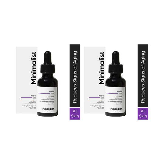 Minimalist 0.6% Retinol Anti Aging Mid-Strength Formula For Fine Lines & Wrinkles (30ml) - Combo of 2