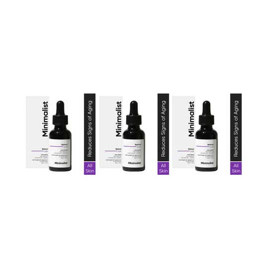 Minimalist 0.6% Retinol Anti Aging Mid-Strength Formula For Fine Lines & Wrinkles (30ml) - Combo of 3