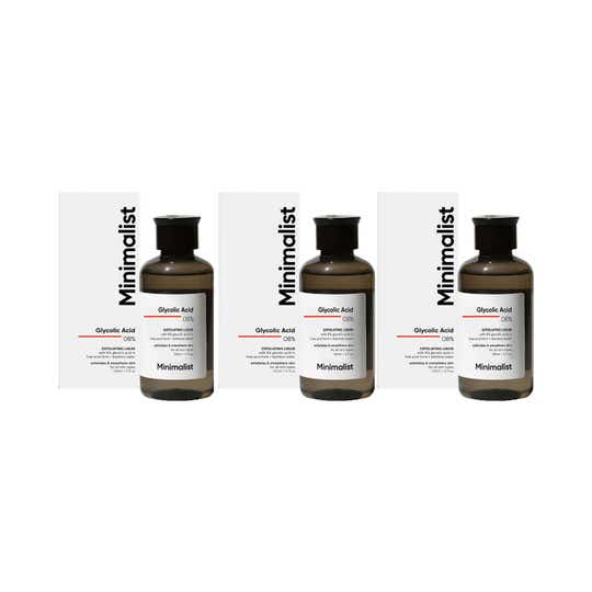 Minimalist 8% Glycolic Acid Toner For Glowing Skin for Body Face Underarms Scalp (150ml) Combo of 3