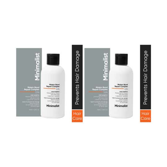 Minimalist 3.5% Maleic Bond Repair Complex Hair Shampoo For Damaged & Frizzy Hair (250ml) Combo of 2