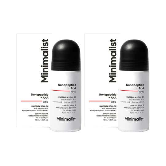 Minimalist Nonapeptide + AHA 06% Underarm Roll-On (40 ml) - Combo of 2