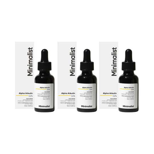 Minimalist Alpha Arbutin 02% Face Serum Mini (10 ml) - Combo of 3