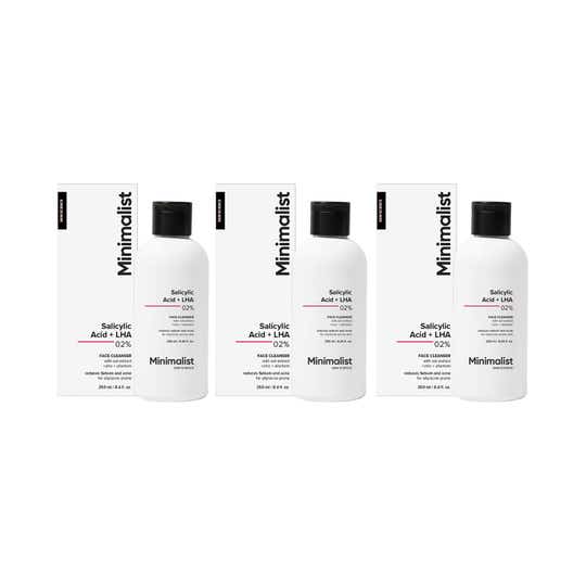 Minimalist Salicylic Acid + LHA 02% Cleanser (250 ml) - Combo of 3