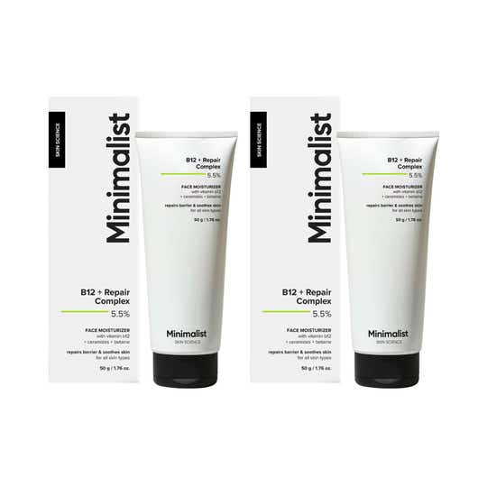 Minimalist Vitamin B12 + Repair Complex 5.5% Face Moisturizer (50 g) - Combo of 2