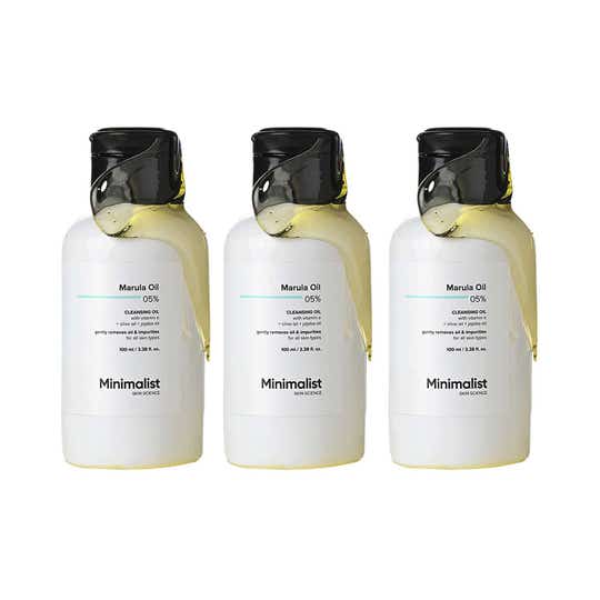 Minimalist Marula Oil 5% Cleansing Oil (100 ml) - Combo of 3