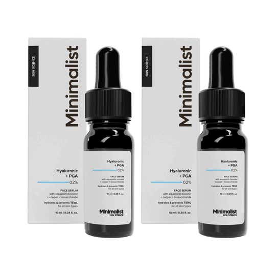 Minimalist Hyaluronic + PGA 02% Face Serum, Mini (10 ml) - Combo of 2