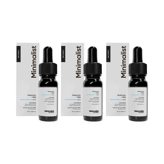 Minimalist Hyaluronic + PGA 02% Face Serum, Mini (10 ml) - Combo of 3