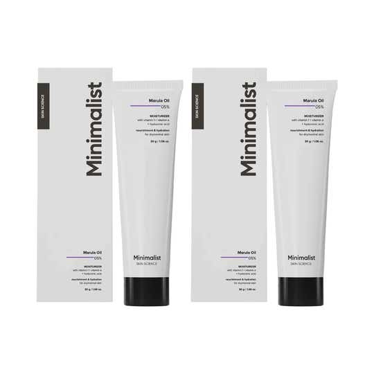 Minimalist 5% Marula Oil Face Moisturizer For Dry Skin (30 g) - Combo of 2