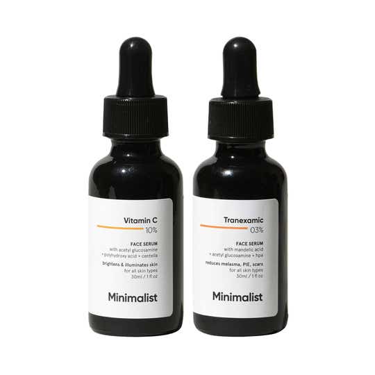 Minimalist Brightening & Pigmentation Serum Duo - Vitamin C 10% + Tranexamic Acid 3% Combo