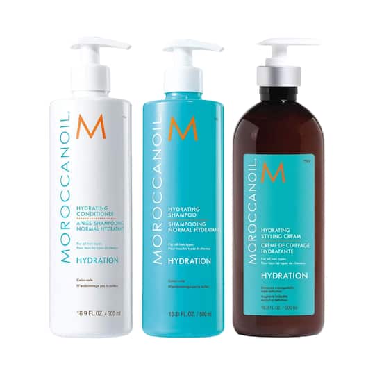 Moroccanoil Hydrating Conditioner, Shampoo and Styling Hair Cream Combo (3 x 500 ml)