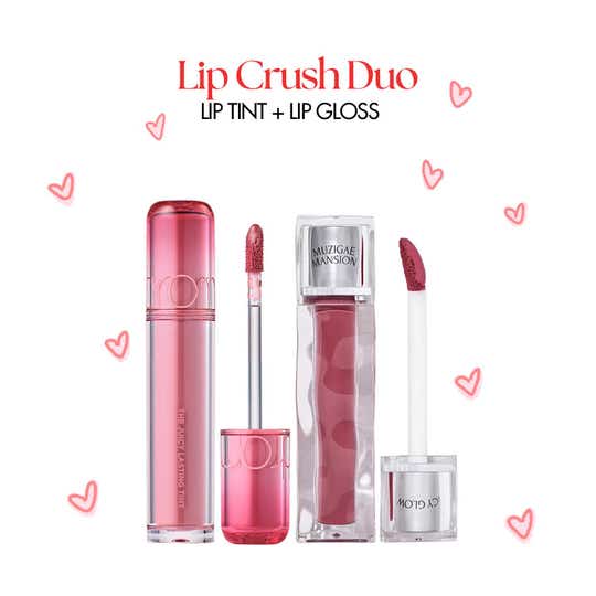 Rom&nd Lip Crush Duo (Lip Tint + Lip Gloss) Valentines Day Special