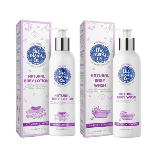 the moms co. Natural Baby Lotion (200ml) & Natural Baby Wash (400ml) Combo