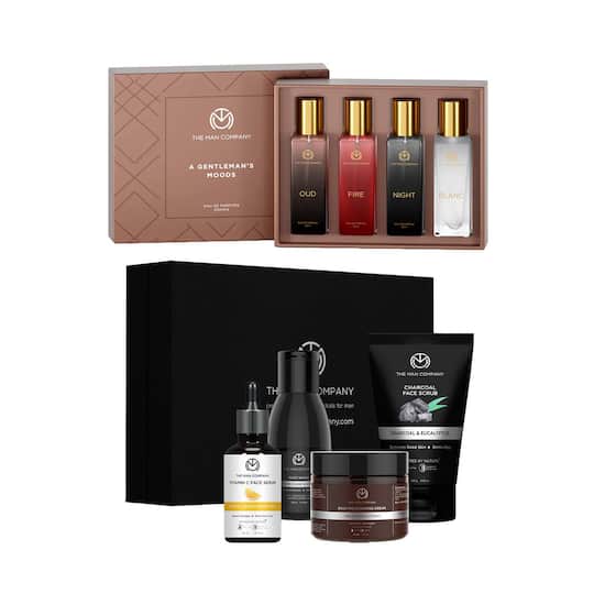 The Man Company Moods Premium Fragrance Gift Set (4 pcs) & Face In Point Gift Set (4 pcs) Combo