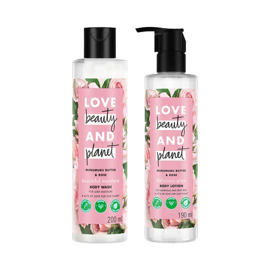LOVE beauty AND planet Skin Moisturising Combo Body wash (200 ml) + Body Lotion (190 ml)