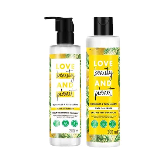 LOVE beauty AND planet Rosemary & Yuzu Lemon Anti Dandruff Shampoo & Conditioner (400 ml) Combo