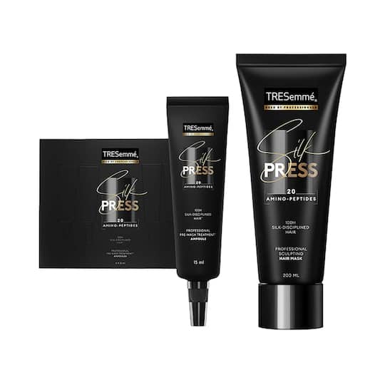 Tresemme Silk Press Pre-Wash Treatment Ampoules 4's & Sculpting Hair Mask (200 ml) Combo