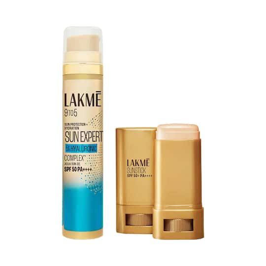 Lakme Sun Expert SPF 50 PA++++ Sunscreen Stick & Hyaluronic Sunscreen Combo