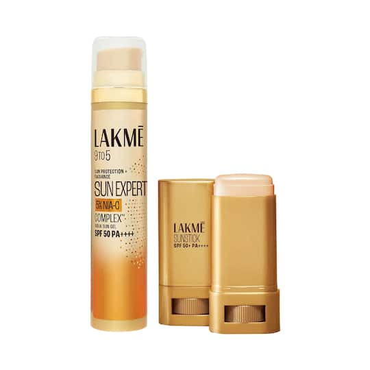 Lakme Sun Expert SPF 50 PA++++ Sunscreen Stick and Nia-VIT C Sunscreen Combo