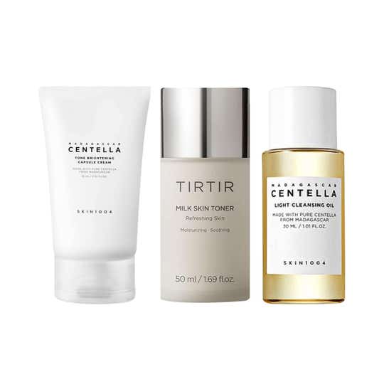 Skin1004 x Tirtir Skin Glow - Cleansing oil + Milk skin toner + Brightening ampoule Combo