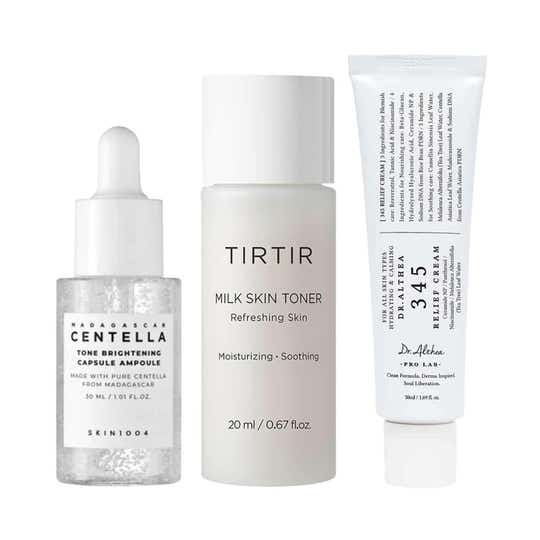 Skin1004 + TIRTIR + Dr.Althea Skin Care Gift Set ( Ampoule 30 ml+ Toner 20 ML + Relief Cream 50 ML)