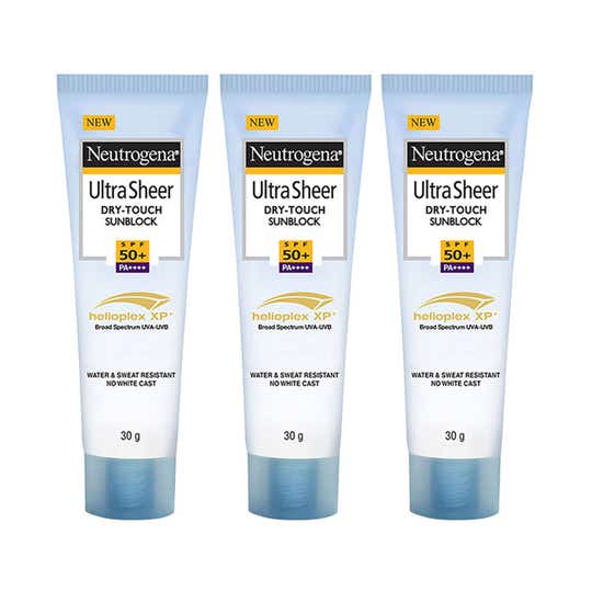 Neutrogena Ultrasheer SPF50+ PA++++ Moisturizing Face Sunscreen Oily & Sensitive Skin - Pack of 3