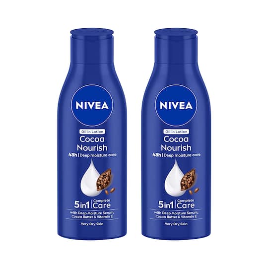 Nivea Cocoa Nourish 5 In 1 Oil In Lotion (200 ml) (Pack Of 2) Combo