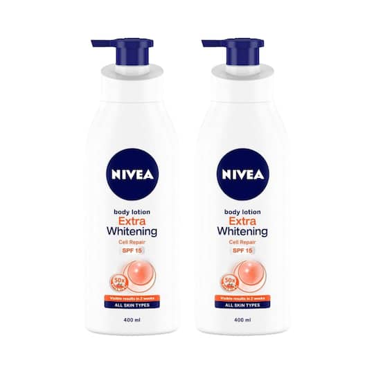 Nivea Natural Glow Cell Repair SPF 15 Body Lotion (400 ml + 400 ml) Pack of 2 Combo