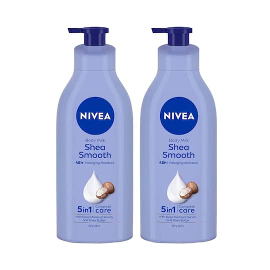 Nivea Shea Body Lotion for Dry Skin Pack of 2 Combo (600 ml x 2 )