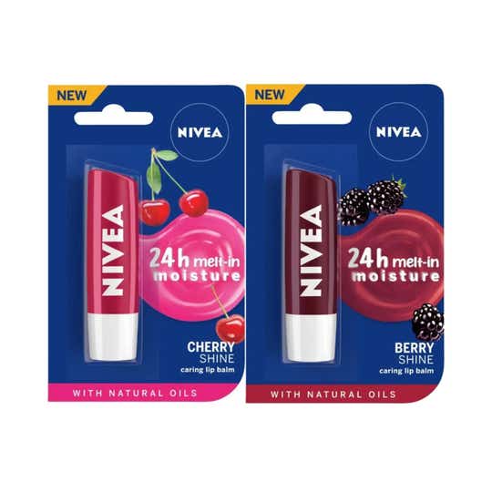 Nivea Lip Care Bogo Cherry 4.8 g + Blackberry 4.8 g Combo
