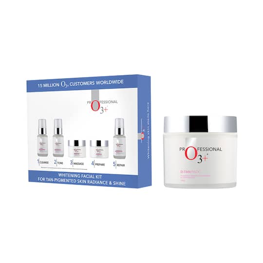 O3+ Tan-Pigmented Whitening Facial Kit - (250g) & D-Tan Face Pack (300g) Combo