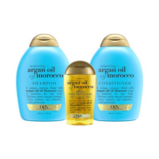 OGX Combo of Renewing Argan Oil Of Morocco Shampoo Conditioner & Extra Penetrating Hair Oil (485 ml)