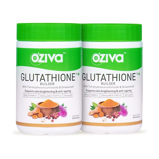 Oziva Glutathione Builder Capsule for Skin Brightening (with Vitamin C) Pack of 2 Combo