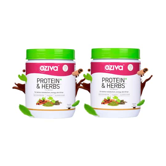 Oziva Protein & Herbs Powder for Women - Chocolate (500 g) Pack of 2 Combo