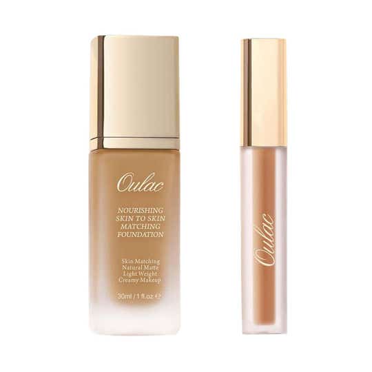 Oulac Deep Base Duo Nourishing Foundation 16 Caramel & Stay Real Sculpting Concealer W6 Honey Combo