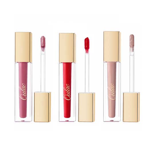 Oulac Nude + Bold Matte Trio Kissproof Liquid Matte - M19 Nude Kiss, M02 Deep Kiss & M12 Indie Kiss