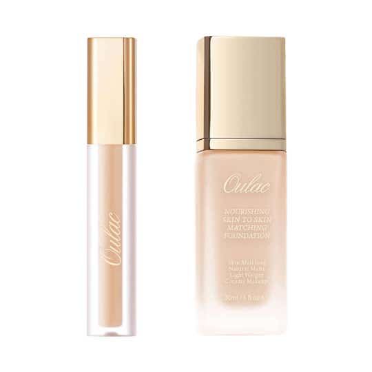 Oulac Skin Match Nourishing Foundation 03 Ivory & Stay Real Sculpting Concealer W1 Porcelain Combo