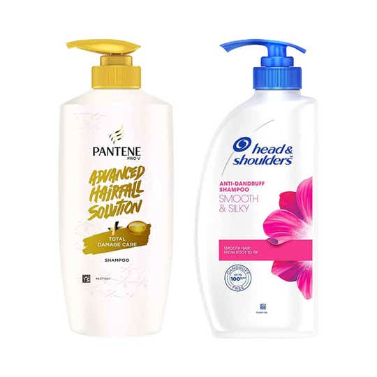 Pantene Advanced Hairfall Solution Shampoo and Head & Shoulders Smooth and Silky Shampoo Combo