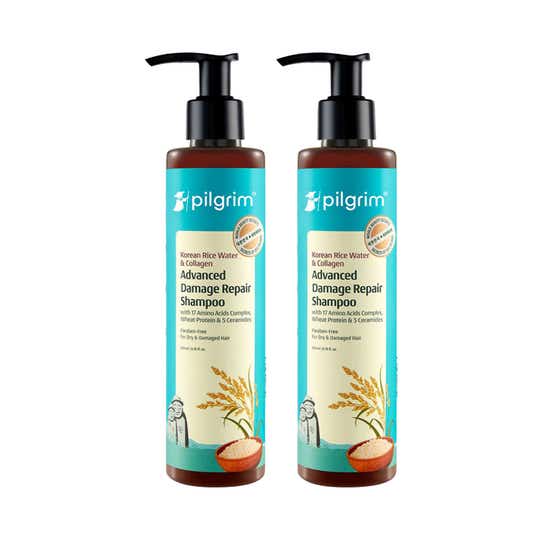 Pilgrim Korean Rice Water Damage Repair Shampoo Pack of 2 Combo