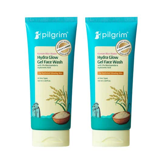 Pilgrim Korean Rice Water Hydra Glow Gel Face Wash Combo