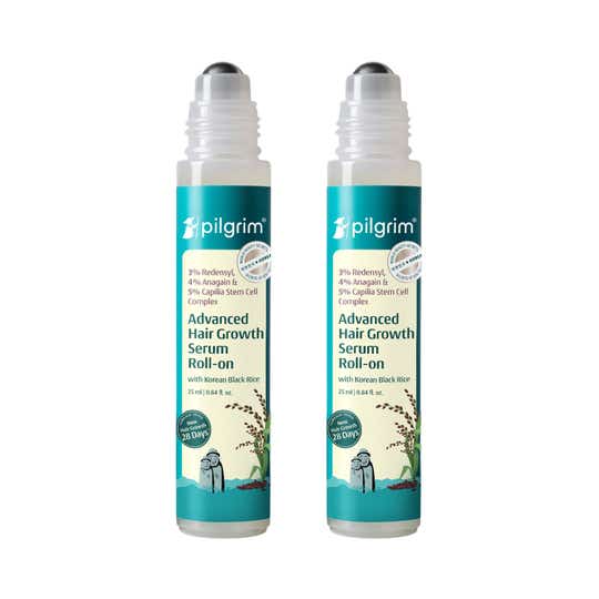 Pilgrim Advanced Hair Growth Serum Roll-On with Korean Black Rice Combo
