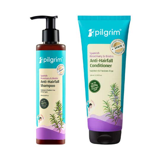 Pilgrim Spanish Rosemary & Biotin Anti-Hairfall Shampoo & Conditioner For Stronger Hair Combo
