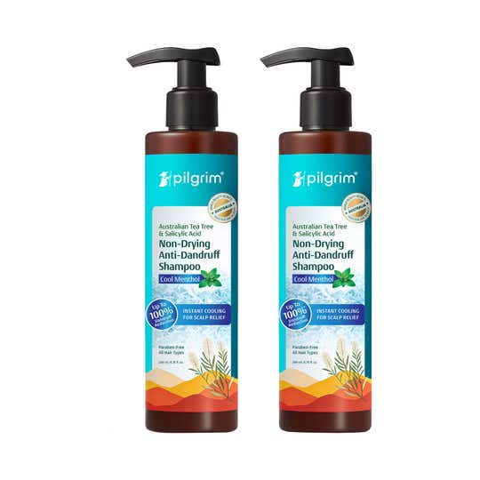 Pilgrim Austrlian Tea Tree & Salicylic Non-Drying Cooling Menthol Anti-Dandruff Shampoo Combo