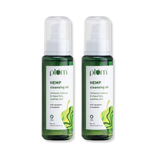 Plum Hemp Cleansing Oil - Pack Of 2 Removes Makeup With Squalane & Bisabolol