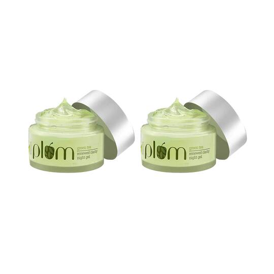 Plum Green Tea Renewed Clarity Night Gel (50 ml) - Pack of 2 Combo